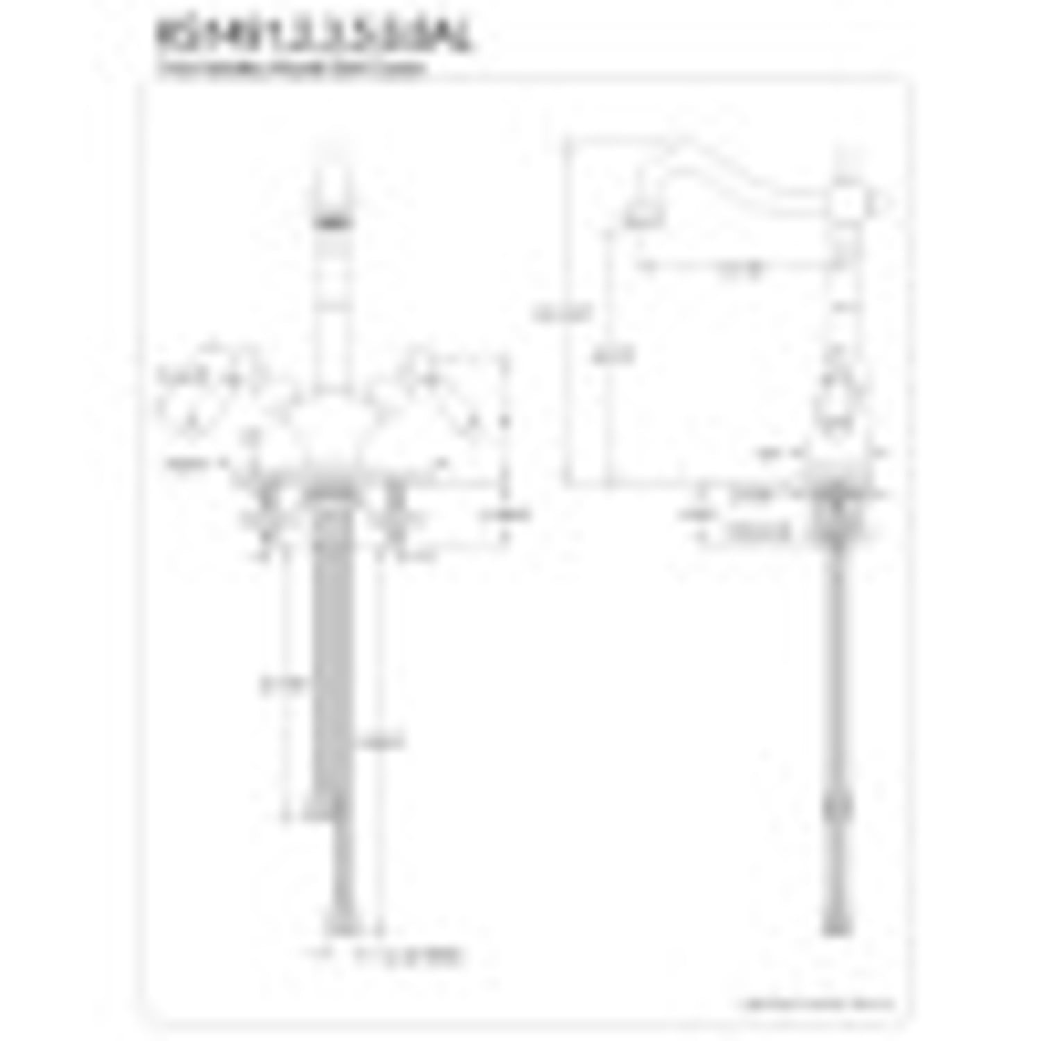 Kingston Brass KS1493AL Heritage 2-Handle Vessel Standard Mount Bathroom Faucet, Antique Brass