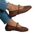 thumbnail image 7 of Willtoo Mesh Mary Jane Flats for Women Jelly Mesh Ballet Flats Clear Hollow Sandals Slip on House Slippers Dressy Ballerina Shoes Low Top Metal Buckle Lightweight Breathable Summer Beach, 7 of 7