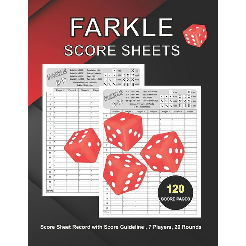 Farkle Score Sheet 120 Farkle Score Pads For Farkle Scorekeeping