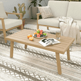 thumbnail image 4 of HAPPATIO Rectangle Outdoor Coffee Table, Aluminum Modern Accent Coffee Table, Rustproof & Easy Maintenance for Deck, Lawn, Outside (Beige), 4 of 5