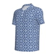 thumbnail image 4 of Wukai Stylized Flowers Vintage Boho Men’s Polo Shirts,Quick-Dry Athletic Shirt,Classic Fit Shirts-, 4 of 8
