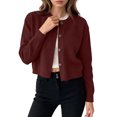 thumbnail image 3 of Women's Long Sleeve Button Down Cropped Knit Cardigan,Casual Short Sweater Jacket, 3 of 6