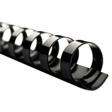 GBC CombBind Standard Spines, 1/4" Diameter, 25 Sheet Capacity, Black, 100/Box, Each