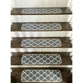 thumbnail image 4 of Benissimo Platinium Collection Modern, Printed Design Vibrant and Soft Stair Treads, Pack of 13 (0'9"x2'8") + 1 (2'7"x2'7") | Gray, 4 of 5