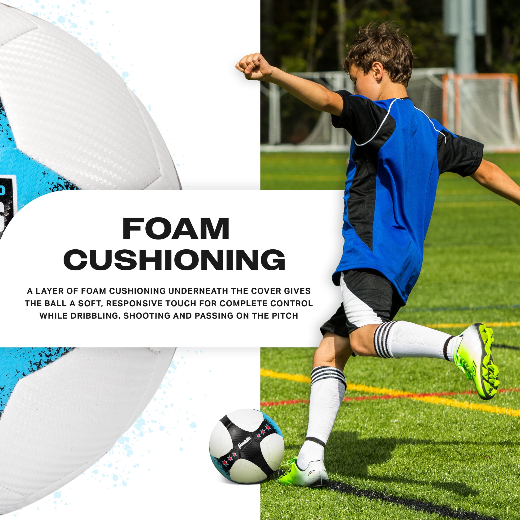 Franklin Sports NWSL Chicago Red Stars Soccer Ball - Official Size 5 Soccer Ball - Regulation Size + Weight Soccer Ball for Kids + Adults - Boys + Girls Soccer Ball - Air Pump Included