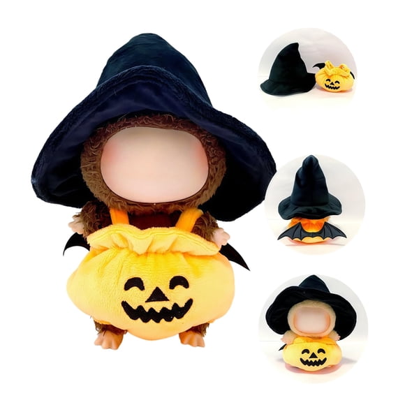 Conjunto de ropa para muñecas, disfraz de calabaza para Halloween, 17 cm