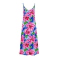 thumbnail image 4 of Ovzne Robes pour Femmes Robe d'Été Robes pour Femmes Imprimé Sans Manches Col Rond Robe Décontractée Longues Robes de Vacances Imprimée Liquidation, 4 of 5