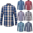 thumbnail image 3 of Zoeecloth Youth Men's Casual Shirt Long-Sleeve Casual Cotton Shirt Mens Striped Buttons Shirt Spring Fall Plaid Tops （38-44）, 3 of 8
