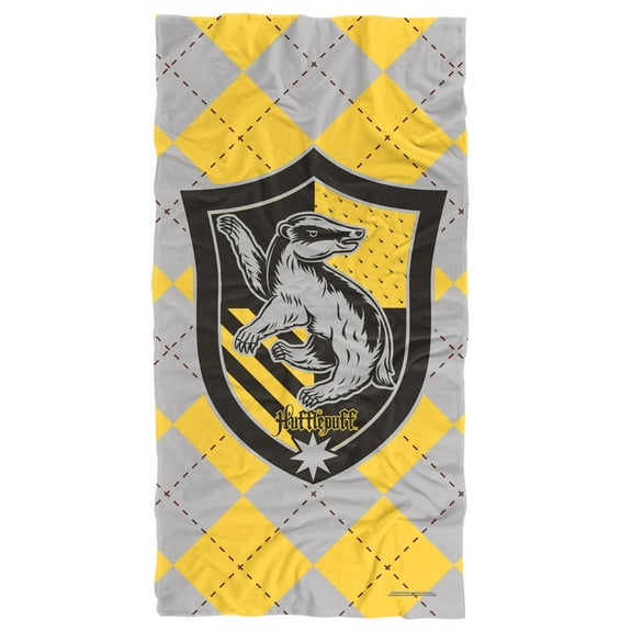 Harry Potter Hufflepuff Plaid Sigil Officially Licensed Beach Towel 30' X 60'