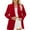 Red, variant on Women's Tailored Blazer Jacket Single Breasted Long Sleeve Lightweight Work Wear for Business Casual