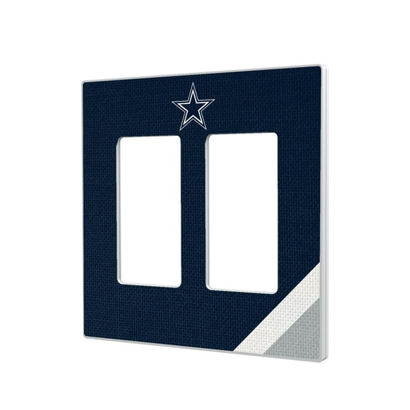 Dallas Cowboys Diagonal Stripe Double Rocker Light Switch Plate