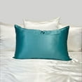 thumbnail image 2 of Mulberry Park 100% Silk Pillowcase - 22 Momme, Grade 6A Mulberry Silk - Hidden Zipper Closure - Teal/Queen (20" x 30"), 2 of 10