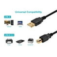 thumbnail image 4 of Monoprice USB 2.0 Cable - 1.5 Feet - Black | USB Type-A Male to USB Type-B Male, 28/24AWG with Ferrite Core, Gold Plated, 4 of 6