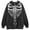 Black, variant on Unisex Halloween Skeleton Print Hoodie Casual Zip Up Sweatshirt