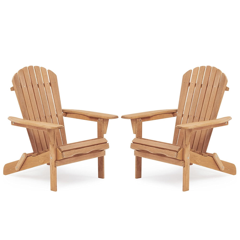 Kadyn Wood Lounge Patio Chair Set of 2, Folding Adirondack Chair for Garden Outdoor, Modern Folding Chair with Armrests, Light Brown Kadyn Wood Lounge Patio Chair Set of 2, Folding Adirondack Chair for Garden Outdoor, Modern Folding Chair with Armrests, Light Brown