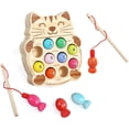thumbnail image 3 of Juguete de pesca magnético de madera, juego para niños de 2 años, juego de pesca magnético de madera, juguete de madera Montessori para el desarrollo educativo del bebé, juguete educativo para niños, 3 of 5