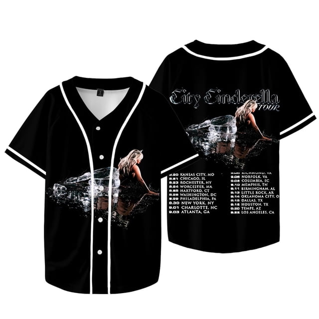 JT Rappeur 2024 Tour Merch Veste de Baseball Été Femmes Hommes Mode HipHop T-Shirts à Manches Courtes, style 2,TP
