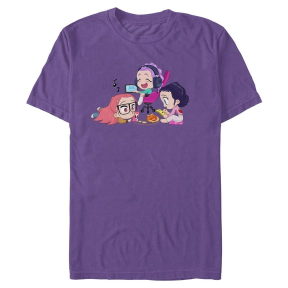Mens KPop Demon Hunters Chibi Girls Playing T Shirt