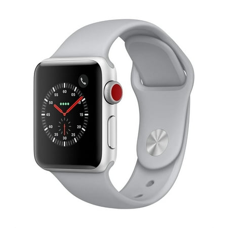 Restored Apple Watch - Series 3 - 38mm GPS Wi-Fi only - Silver Aluminum Case - White Silicone Band (Refurbished)
