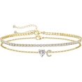 thumbnail image 1 of 1PCS Women's Initial Anklet — Waterproof, Stackable Anklet with Adjustable, Plus-Size Design; Summer Beach Foot Jewelry.,003, 1 of 6