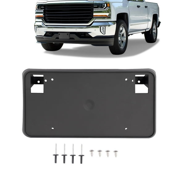 KOJEM License Plate Bracket Compatible for 2016-2018 Chevrolet Silverado 1500 Replacement 23354526 Black Plastic