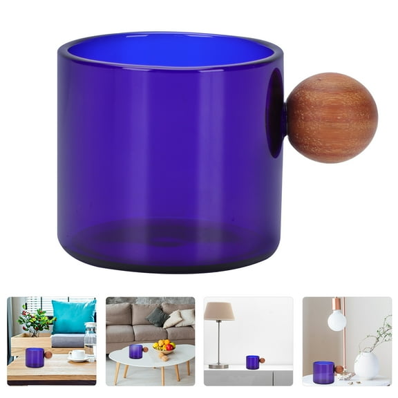 YOSADIER Creative and Glass Cup Blue High Borosilicate Glass 1Pcs 2.2x2.2x2.2in