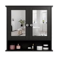 thumbnail image 4 of Ktaxon Bathroom Medicine Cabinet, Wall Storage Cabinet with 2 Mirror Doors and Shelves, Black, 4 of 9