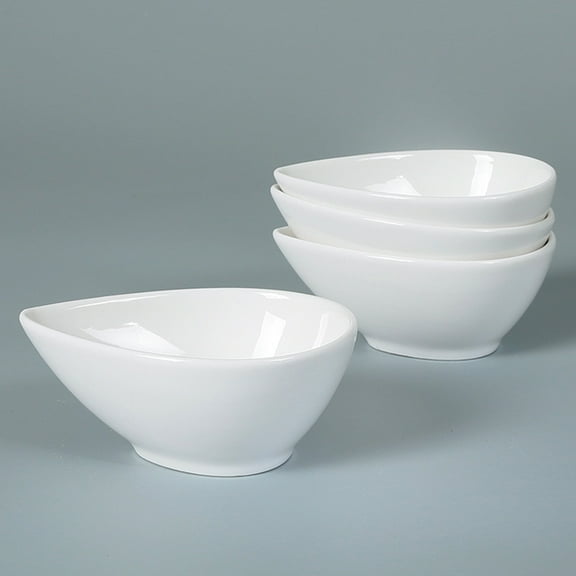 NIYANGLE 5Pcs Small Bowl Compact Size White for Household Dishes