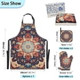 thumbnail image 3 of Boho Mandala 5 Pcs Kitchen Set Heat Resistant Oven Mitts and Non-Slip Pot Holders with Adjustable Cooking Apron, 3 of 6