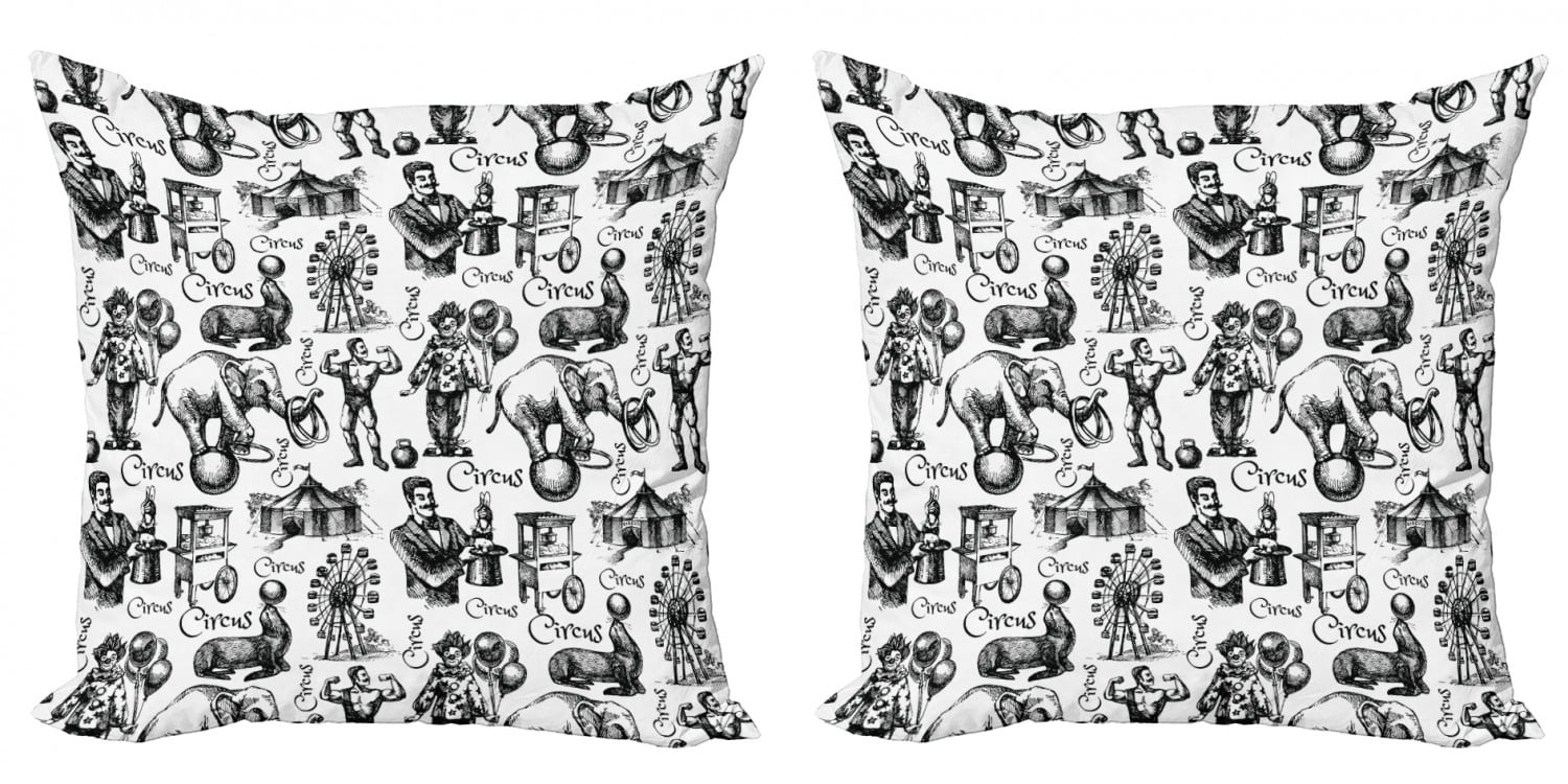 Modern Pillow Sham Circus Magician Theme Printed Pillowcase 30 x 20 Inches