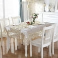 thumbnail image 3 of Table Cloth Gold Velvet Silver Europe Luxury Embroidered Table Dining Table Cover Rectangle TableCloths Lace Cabinet Dust Cover (HM898,85X235cm), 3 of 7