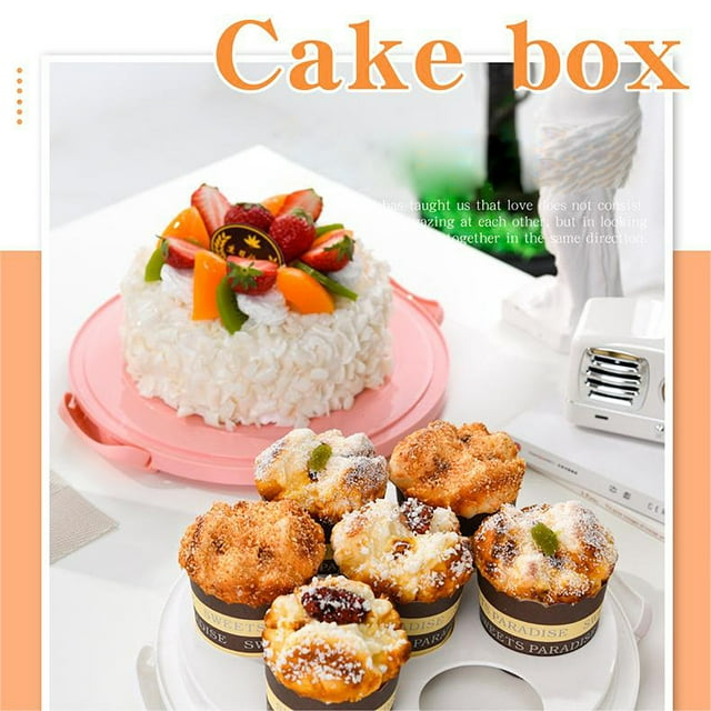 Meitianfacai Boîte à Gâteau Polyvalente à Double Face, Adaptée aux Aliments Cuits au Four Multiples, avec Verrou de Sécurité pour Assurer la Sécurité des Aliments, Coque Transparente, Poignée Portable Facile à Transporter