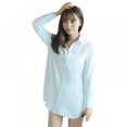 thumbnail image 5 of Sacredtree Womens Button Down V Neck Shirts Long Sleeve Blouse Roll Up Cuffed Sleeve Casual Work Plain Tops, 5 of 6