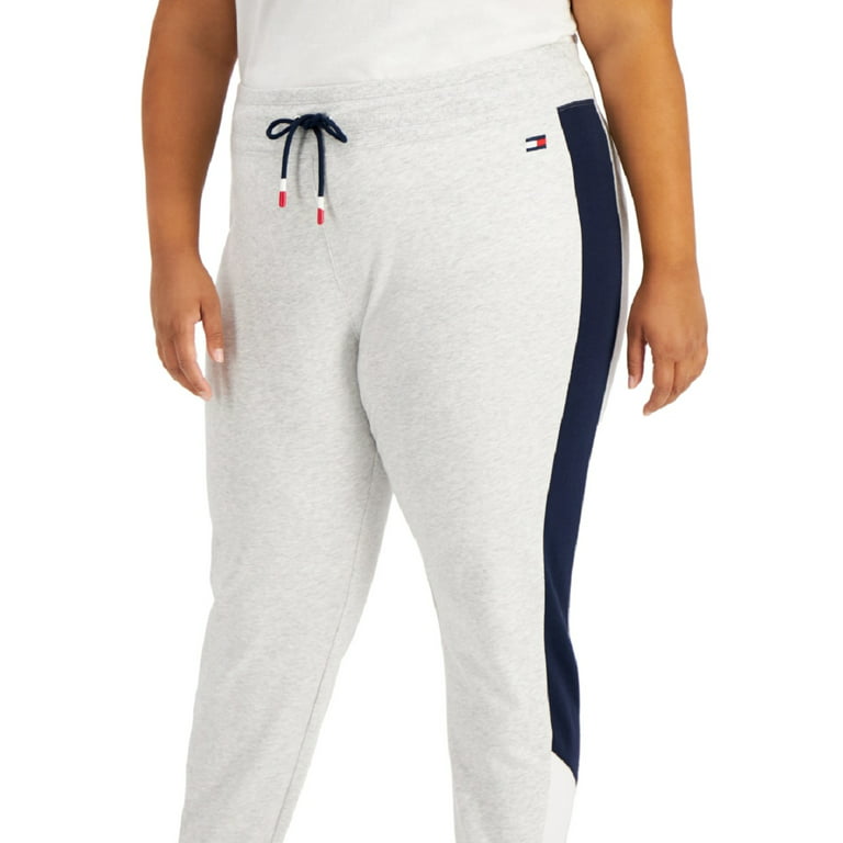 Tommy Hilfiger Women's Colorblocked Side Striped Joggers White Size 1X 