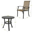 thumbnail image 4 of Nuu Garden 3 Piece Outdoor Iron Patio Bistro Furniture Set, Textilene Chair, Balcony, Backyard, Porch, Black and Brown, 4 of 10