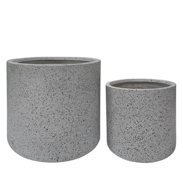 Sagebrook Home 16822-02 13 & 16 Po en Résine Ronde Jardinière Imbriquée&44; Blanc - Lot de 2
