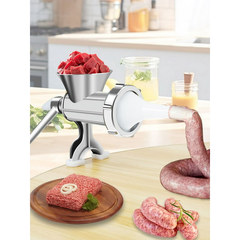 WNFJR Manual Meat Grinder, Multifunctional Heavy Duty Meat Mincer Sausage Stuffer, Hand Crank Food Grinding Machine With Tabletop Clamp, Dish Washer Meat Sau