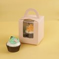 thumbnail image 3 of CAROOTU 50pcs Cupcake Box with Window and Handle Cake Carrier Small Cake Gift Container for Bakery Wedding Party Birthday Supply, 3 of 7