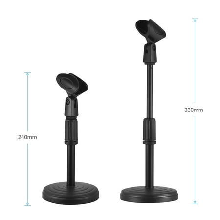 Adjustable Desk Microphone Stand Mic Holder with Clip Max. Height 345mm