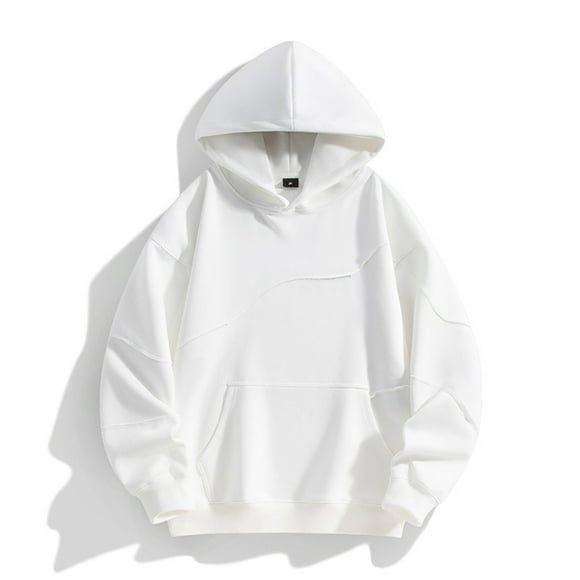 Dolkfu sudaderas con capucha sólidas para hombres, sudadera con capucha informal, ropa urbana holgada para hombres M