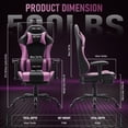 thumbnail image 3 of JONPONY Big and Tall 500LBS Gaming Chair with Footrest and Lumbar Support, High Back Ergonomic Recliner,Height Adjustable Leather Computer Desk Chair for Home Office, Purple, 3 of 8