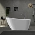 thumbnail image 7 of EastVita Freestanding Bathtub White Acrylic Streamline Stand Alone Soaking Bath Tubs for Adult with Overflow and Drain in Chrome cUPC Certified Perfect for Your Bathroom, 7 of 7