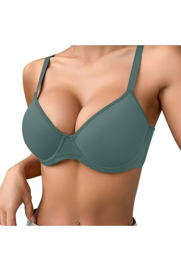 Women's Push up Bra No Underwire Seamless Bras Underwear Comfort Lightly Padded T-Shirt Bra, 32B/C-40B/C