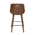 thumbnail image 4 of Corazza Mid-Century Modern Counter Stool in Walnut Wood and Light Grey Fabric by LumiSource, 4 of 7
