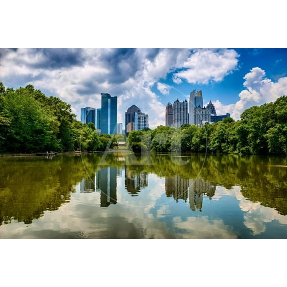 Skyline of Downtown Atlanta, Georgia from Piedmont Park, Unframed Photographic Print Wall Art by Rob Hainer Sold by Art.Com