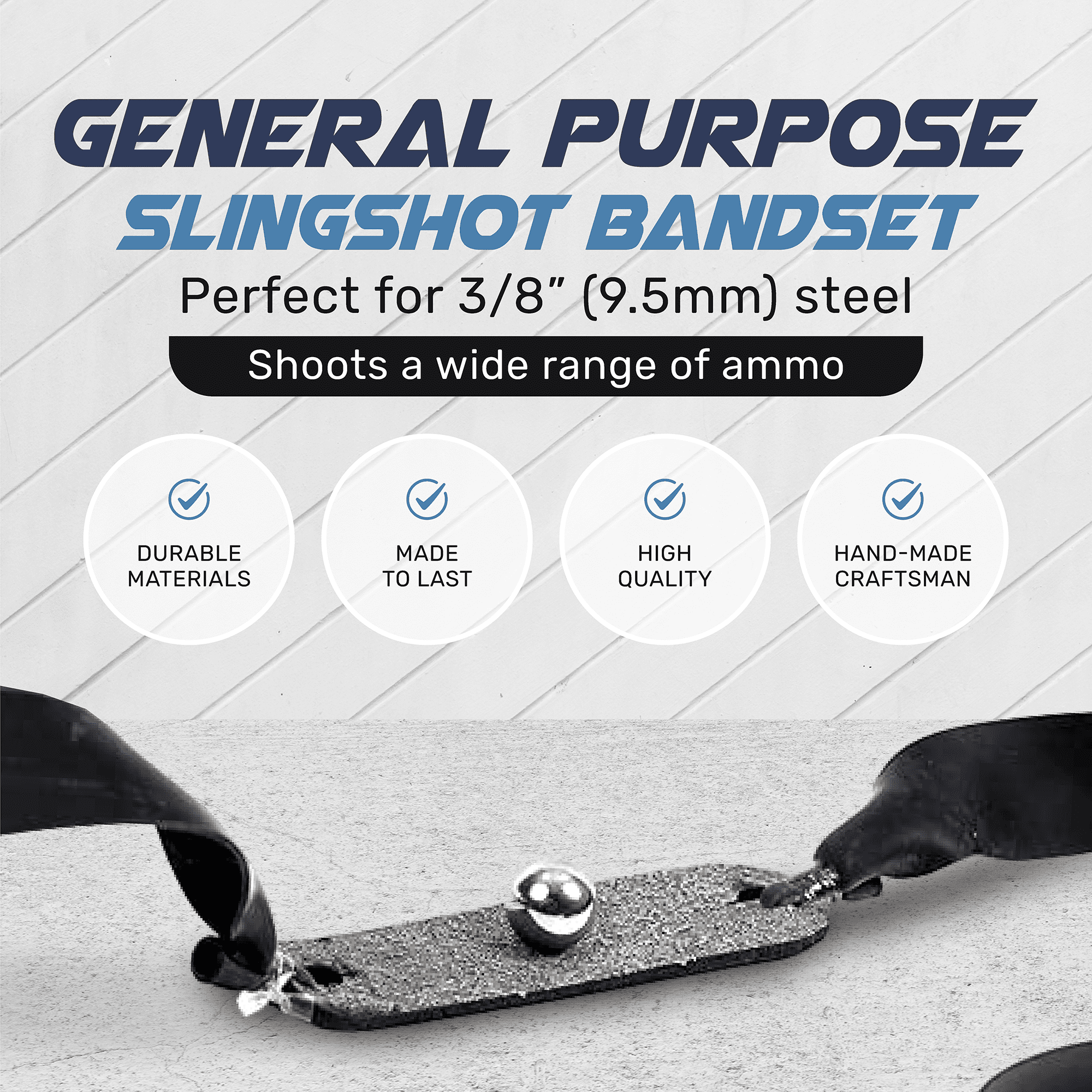 3/8" General Slingshot Bands (5-Pack) Powerful Professional Elastic Rubber SimpleShot Shooting Flat Bands