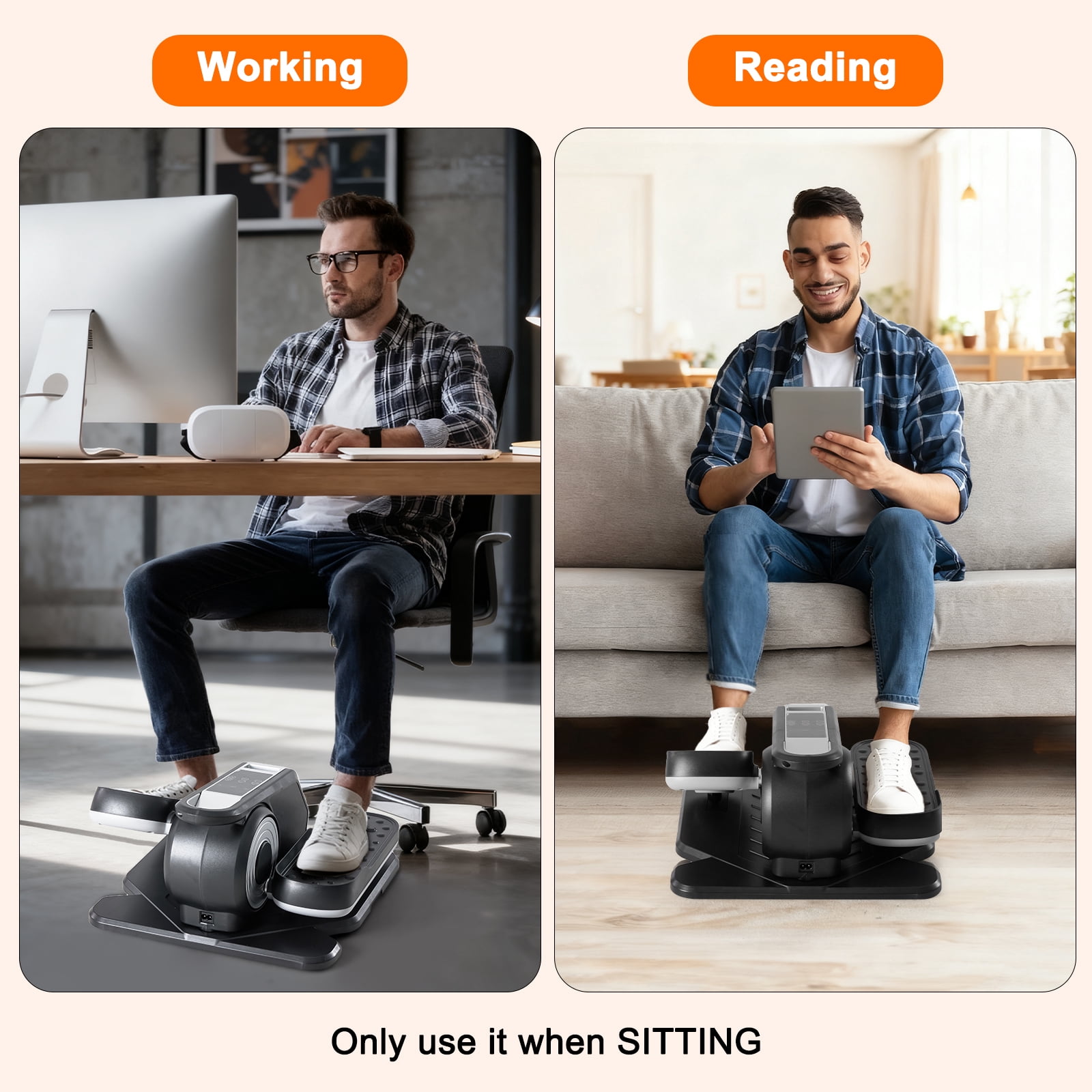 Gianna Portable Under‑Desk Elliptical Machine with Remote, 12 Adjustable Speeds