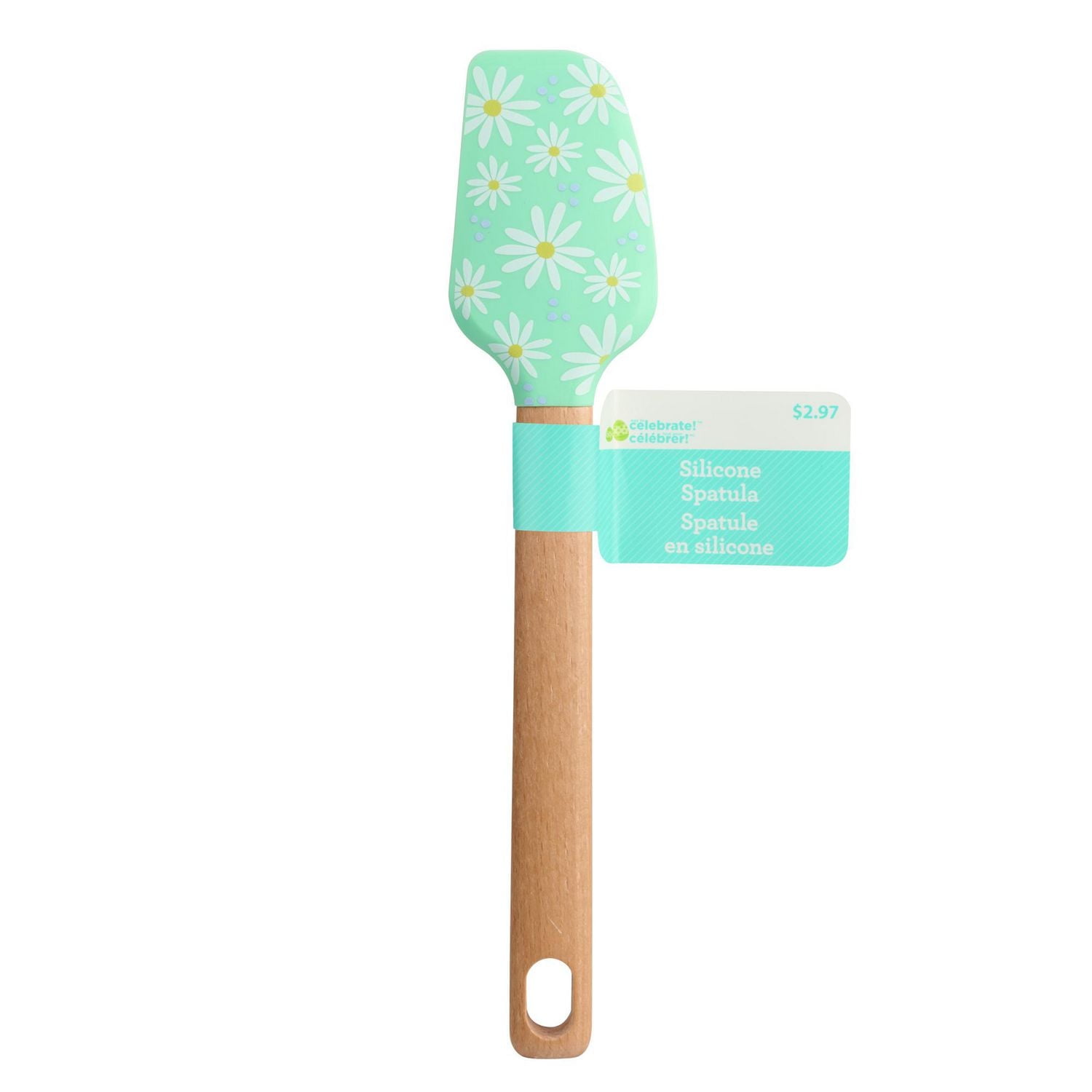 Way to Celebrate 12-inch Silicone Spatula, Flower, Green