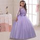 thumbnail image 3 of Vestido de niña grande, vestido de princesa de encaje de manga larga, vestido de niña de las flores, falda abullonada, 3 of 6