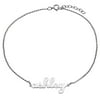 Personalized Women's Sterling Silver Script Lowercase Name Anklet